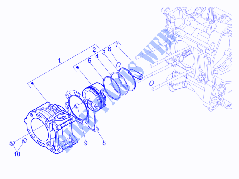 Grupo cilindro pistón eje para PIAGGIO Beverly RST 4T 4V ie E3 2013