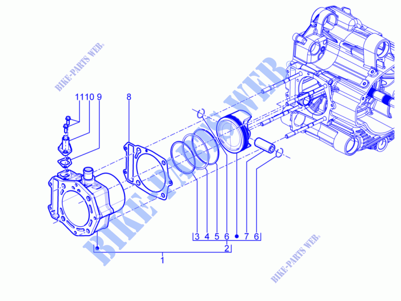 Grupo cilindro pistón eje para PIAGGIO MP3 500 Sport ABS E3-E4 2015