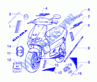 K.trimmings (vehicle sport production) para GILERA Runner 125 FX 2T 1998