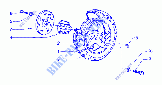 Rear wheel(vehicle withrear hub brake) para GILERA Runner 180 FXR 2T 2001