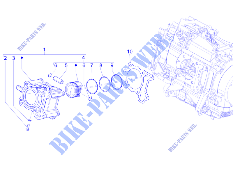 Grupo cilindro pistón eje para PIAGGIO Medley 125 4T ie ABS Euro 4 2020
