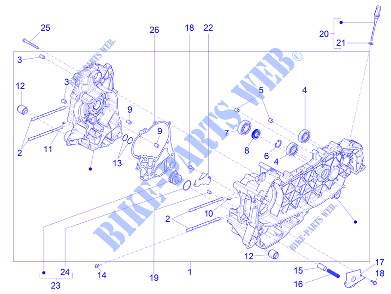 Cárter motor para PIAGGIO Beverly 300 4T/4V HPE Euro 5 ABS 2021