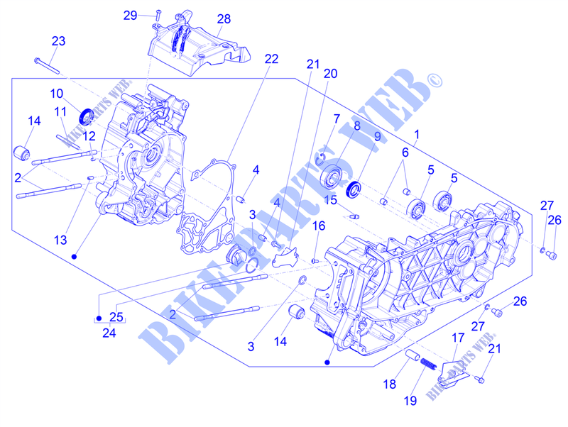 Cárter motor para PIAGGIO Medley 150 4T Euro 5 2020