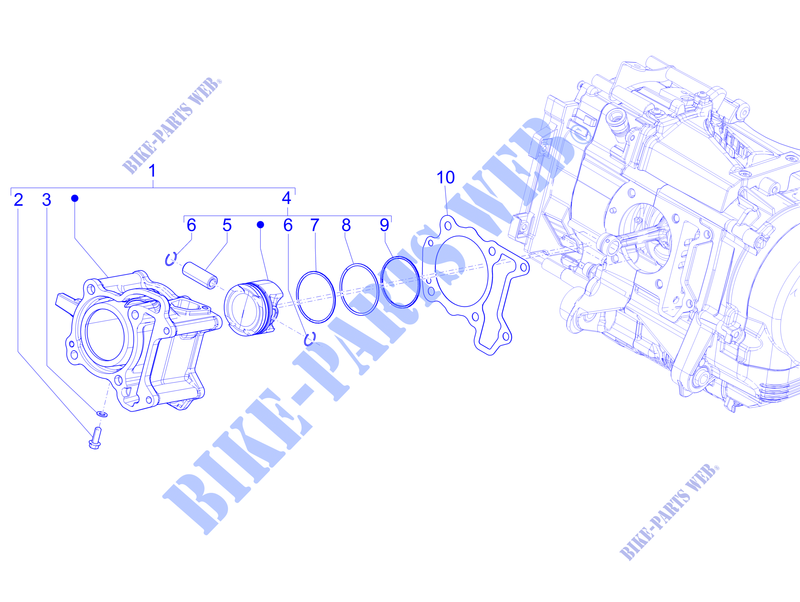 Grupo cilindro pistón eje para PIAGGIO Medley 150 4T ie Euro 5 ABS 2021