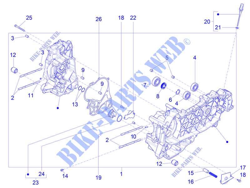 Cárter motor para PIAGGIO MP3 300 HPE / 300 HPE Sport Euro 5 ABS 2020