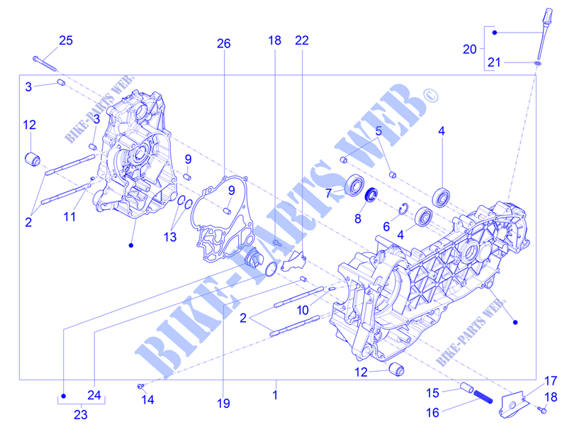 Cárter motor para VESPA GTV 300 HPE SEI GIORNI ie Euro 5 ABS 2020