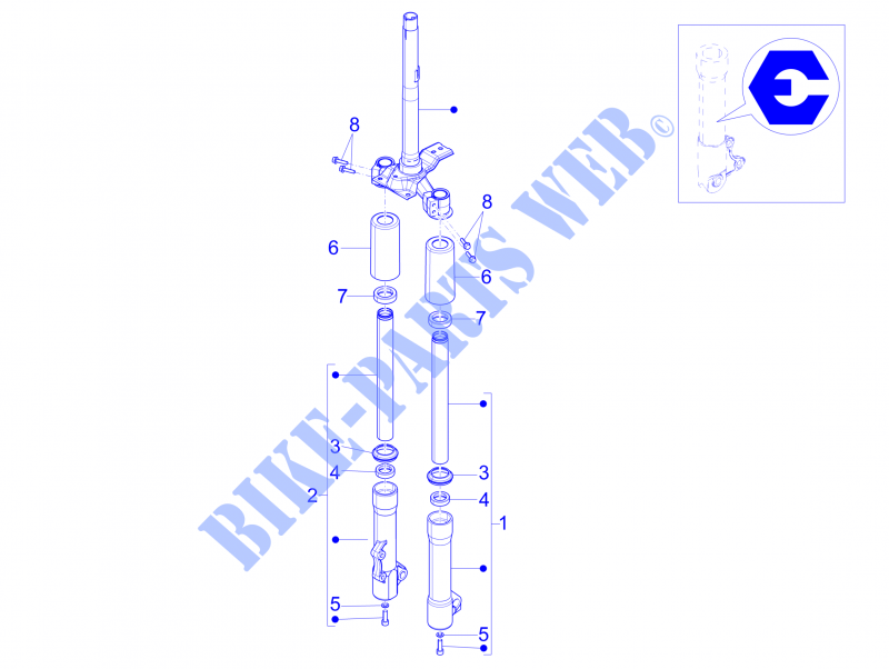 Componentes de la horquilla (Escorts) para PIAGGIO Liberty 4T PTT E3 (E) 2014