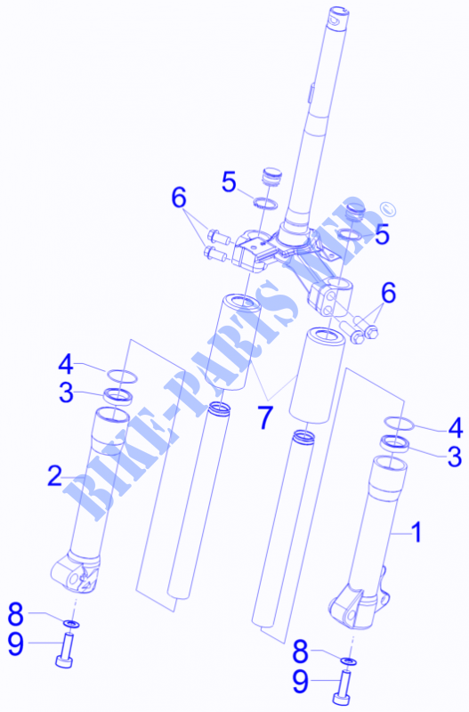 Componentes de la horquilla (Wuxi Top) para PIAGGIO Liberty 2T MOC 2013