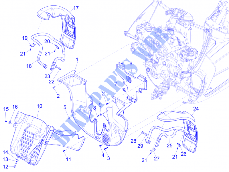 Alojamiento rueda   Guardabarros para GILERA Fuoco 4T-4V ie E3 LT 2014