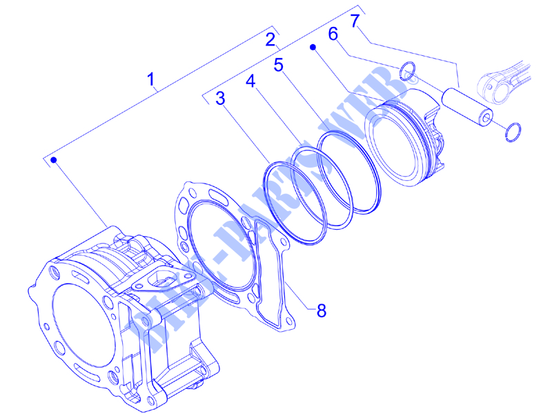 Grupo cilindro pistón eje para GILERA Runner ST 4T E3 2015